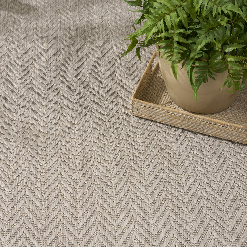 Remmie Black Modern Indoor/Outdoor Rug, Rectangle 5' x 7', Gray