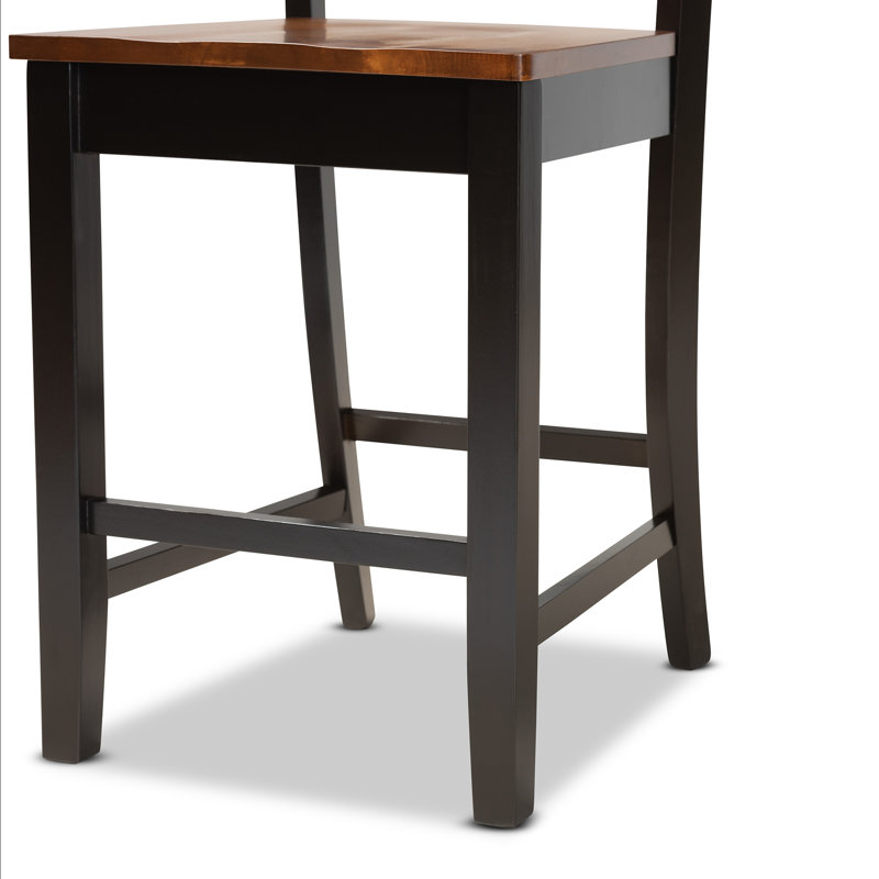 Solid Wood Counter Stool, Dark Brown
