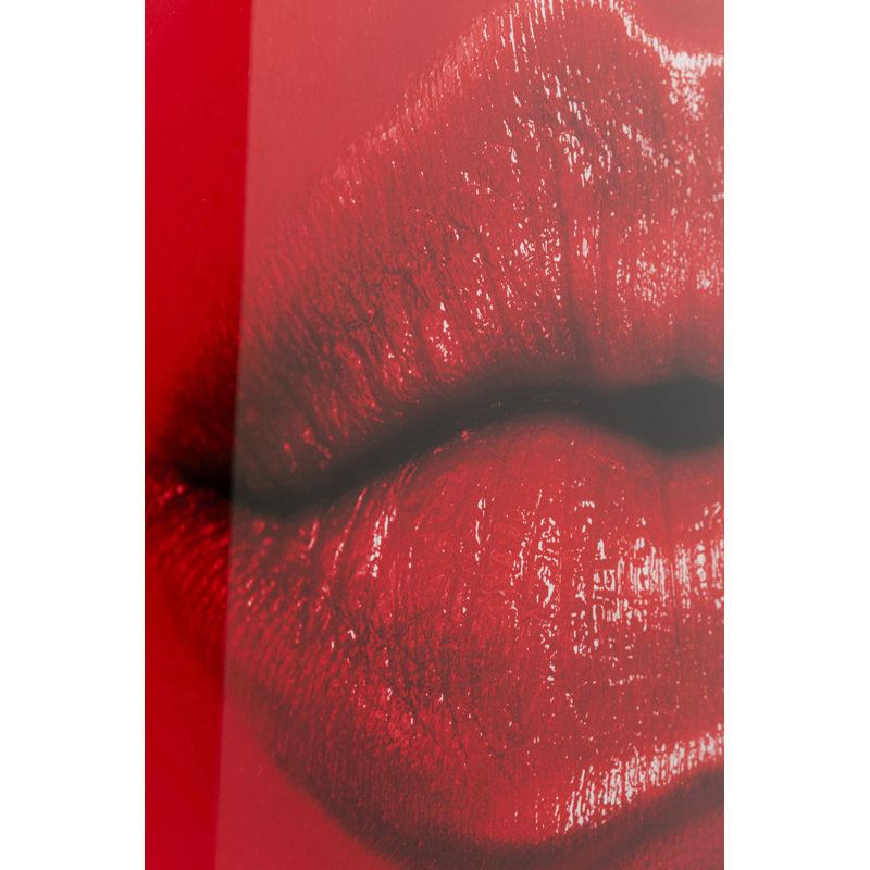 Red Lips Print on Glass