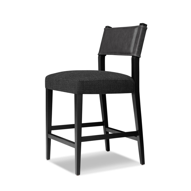 Ferris Stool, Black Ash, Counter Stool (25.98" Seat Height), Palermo Black/Polyester Blend