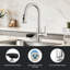 High-arc Pull-down Sprayer Kitchen Faucet With Built-in Glass Rinser-129258037