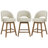 26.4" Swivel Counter Bar Stool With Pocket Spring Cushion & Solid Wood Legs, Upholstered Armless Barstools (Set of 3)-553914504