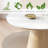 Maxwell 47" Round Dining Table for 4-6, Sintered Stone Tabletop with Solid Oak Base-355235290