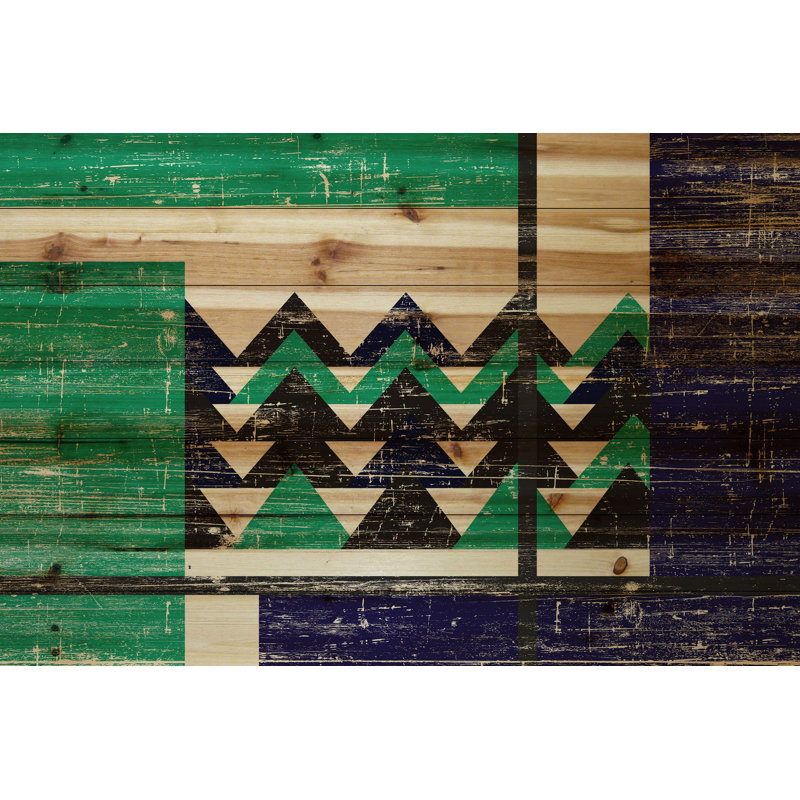 « labyrinthe to circles », impression sur bois, 30 po x 45 po