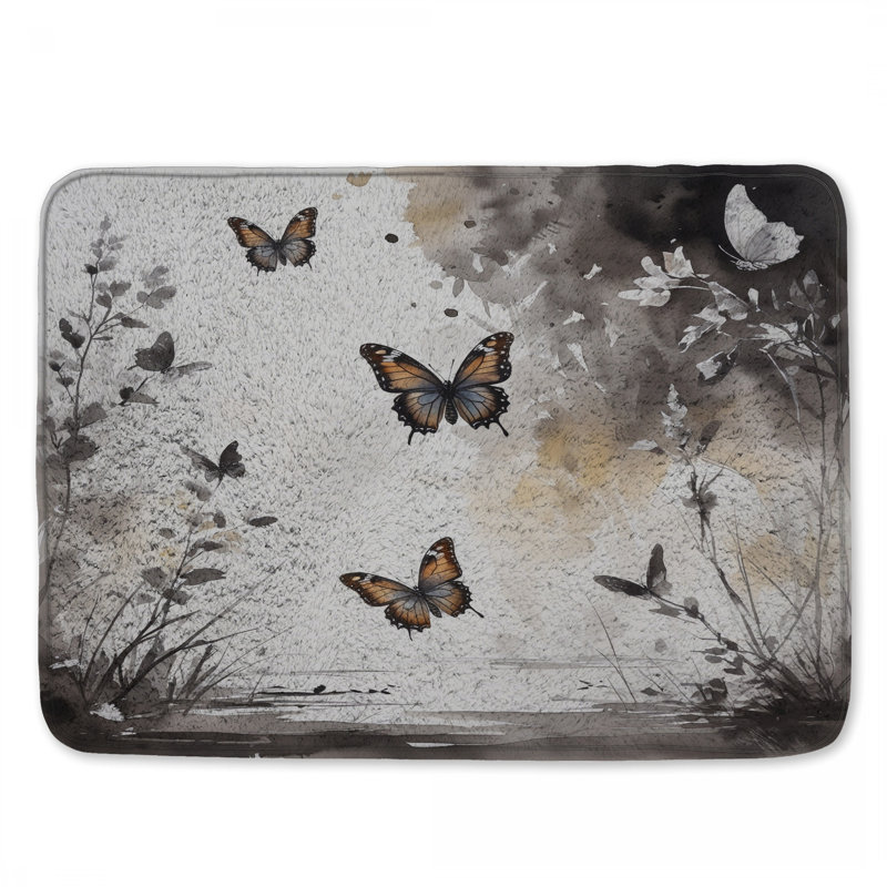 Tapis de bain Butterflies In Nature, L 34 po x L 21 po