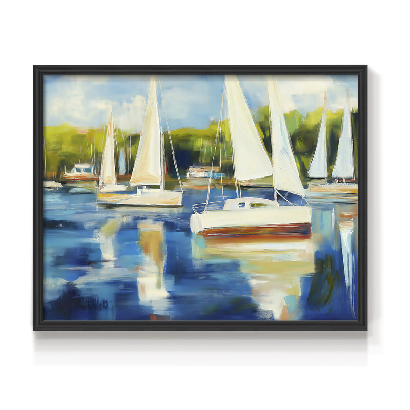 Nautical Series-LXV -Framed Print - Restickable, H 11 po x l 14 po, Noir