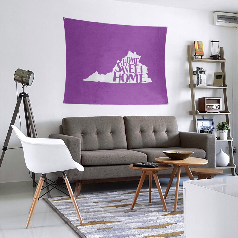 Tapisserie «Home Sweet Virginia», H 27,5 po x l 37,5 po, Violet