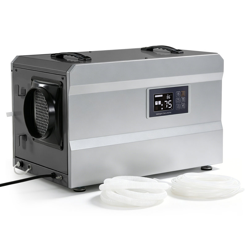 145 Pints/Day 1,600 Sq. Ft Commercial Dehumidifier – Built-In Pump, Dual Drain Hoses, Auto Defrost & Overheat Protection