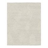 Rug & Kilim’S Contemporary Rug In White With High-Low Geometric Patterns