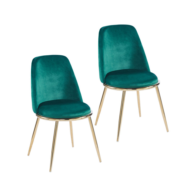 Milli 18.11'' H Velvet Upholstered Side Chair, Green