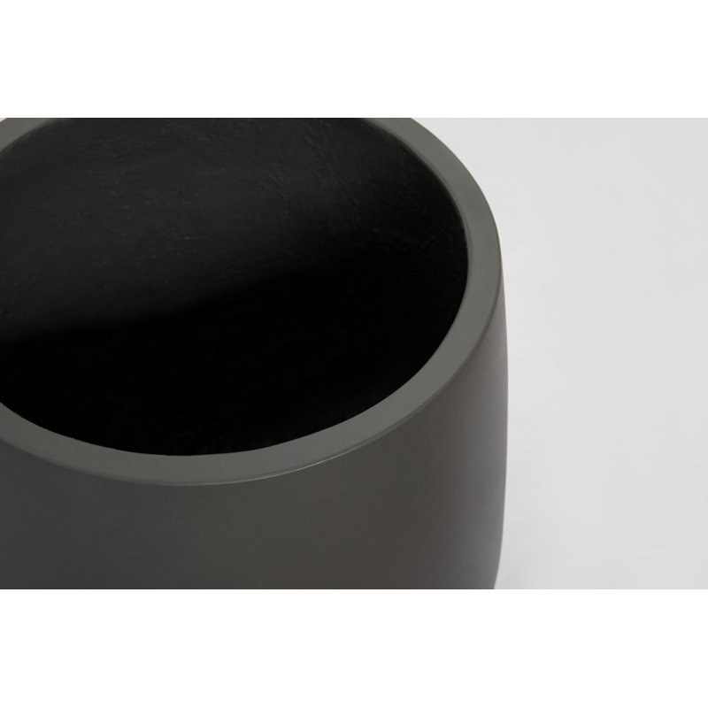 Finnuala Handmade Pot Planter, 14.5" H x 15" W x 15" D, Cement Charcoal