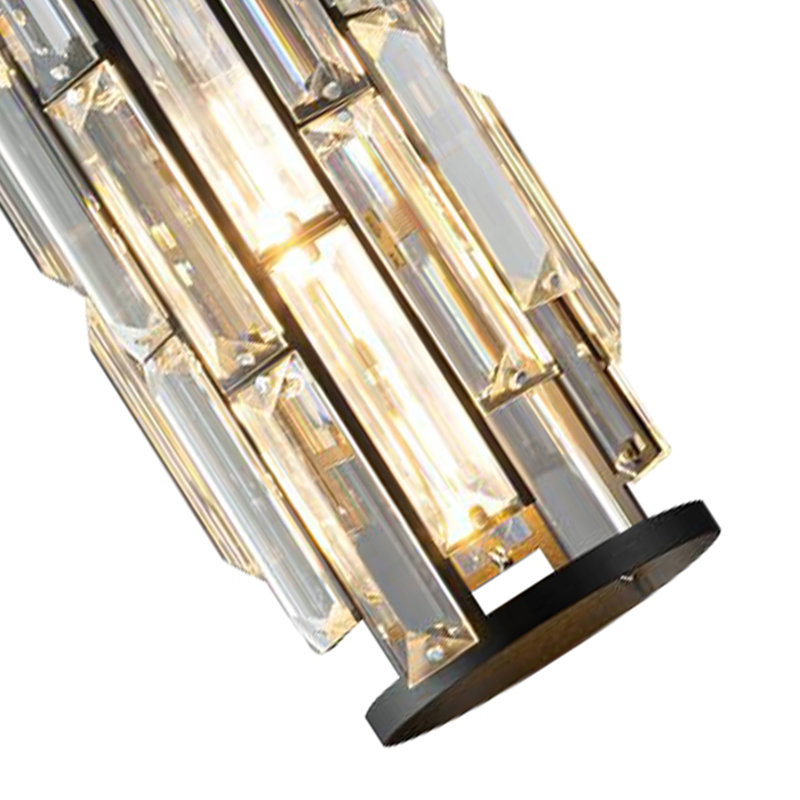 Luminaire suspendu en cristal 1 lumière Ruthel, Noir