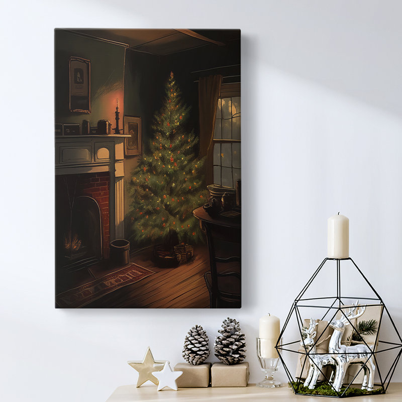 Art des Fêtes de Noël - Toile tendue avec châssis DC, H 24 po x l 16 po