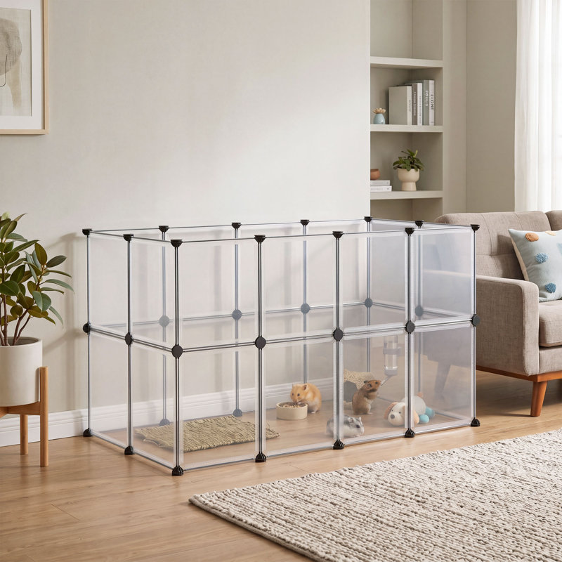 Enclos d'intérieur blanc pour petits chiens et lapins