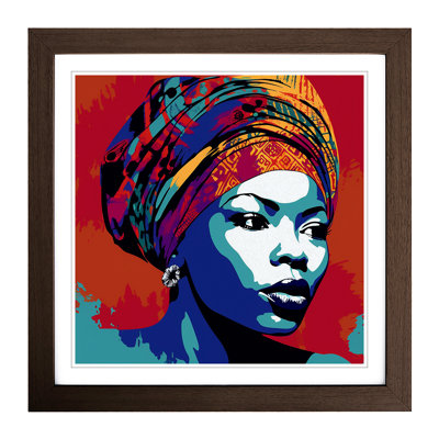 African Woman Pop Art - Framed Print