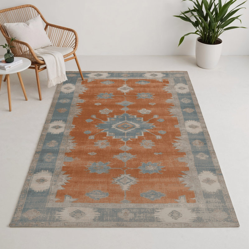 Tapis intérieur et extérieur brun Overdyed, Rectangle 5 pi x 7 pi