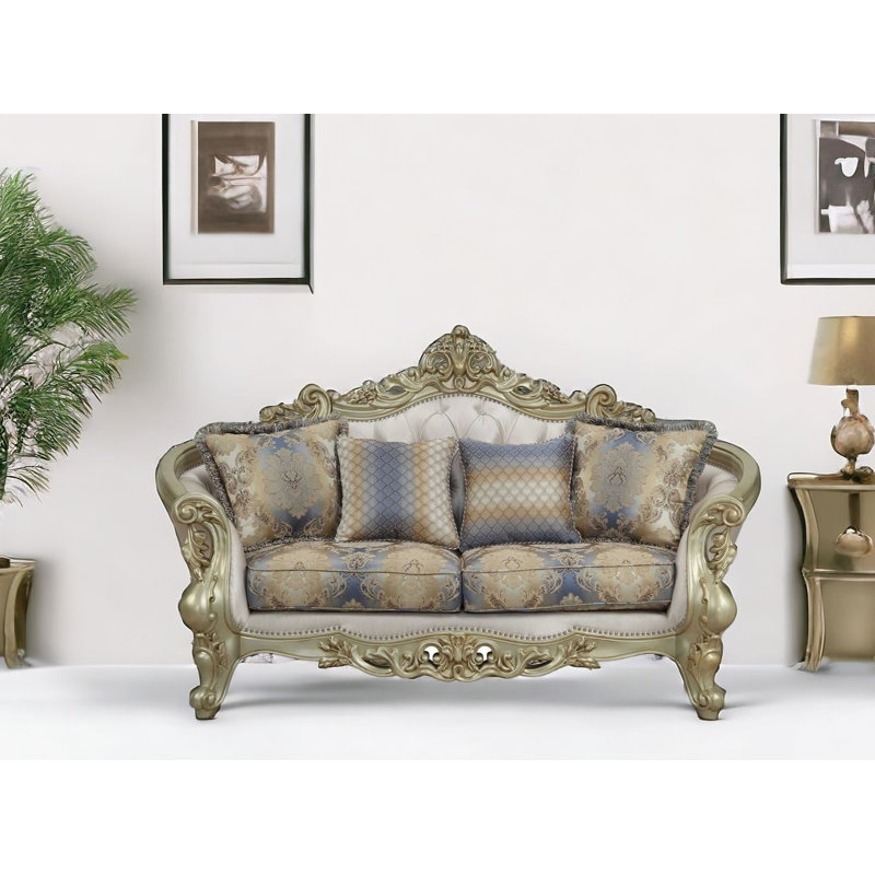 Causeuse et coussins décoratifs 78 po