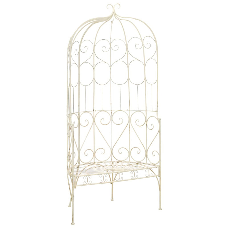 Garden Bench 95 cm Iron, Antique White