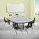 Goddard 76" Oval Wave Flexible Laminate Activity Table Set with 12" Student Stack Chairs
