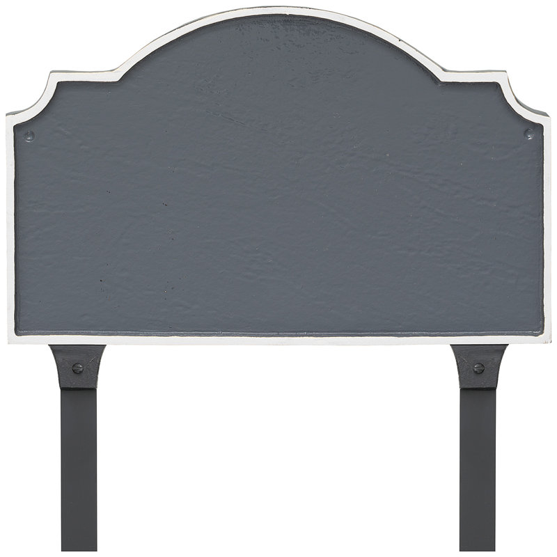 Vanderbilt 2-Line Lawn Address Sign, Gray/White
