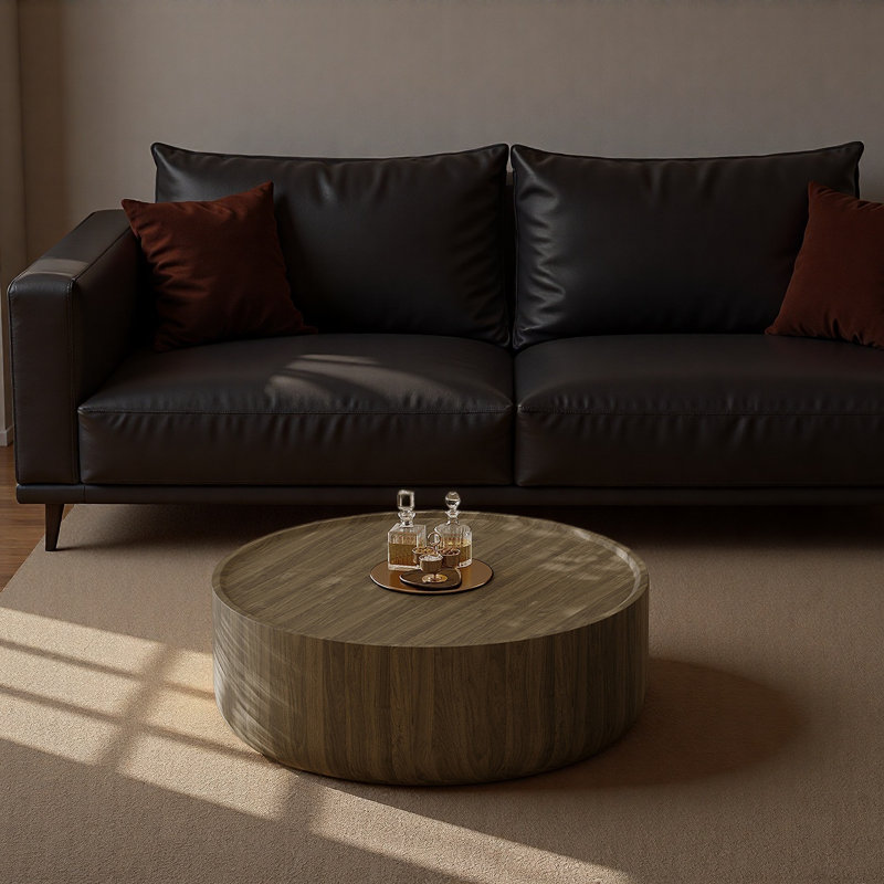 Mid-century Round Walnut Coffee Table