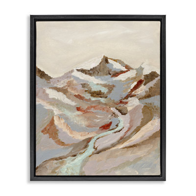 Earthen Tones Landscape Framed Floater Canvas Wall Art by Nikita Jariwala