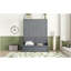 Grand lit escamotable mural avec coussin, gris