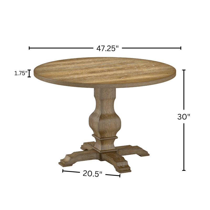 Keltner Round Solid Wood Base Dining Table, Oak