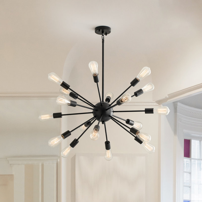 Kaspar Iron 18-Light Chandelier, Noir