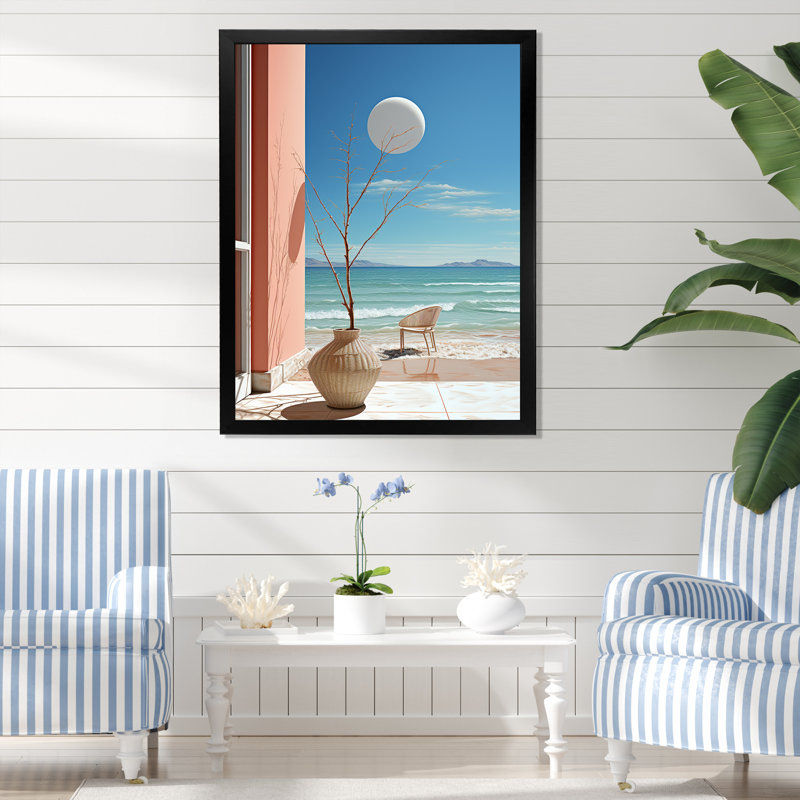 «Coastal Dream Simplicity Retreat» sur toile, H 32 po x l 24 po x P 1 po, Cadre photo noir
