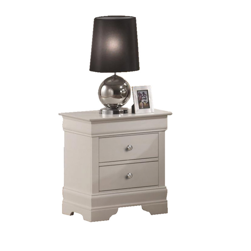 Table de chevet 2 tiroirs Hemmer, Blanc