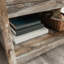 Classeur latéral de bureau brun à finition côtière, bois d'ingénierie, tiroir à extension complète pour diverses catégories de dossiers, dossiers de rangement polyvalents, livres, décor, mécanisme, base, conception compacte, facile