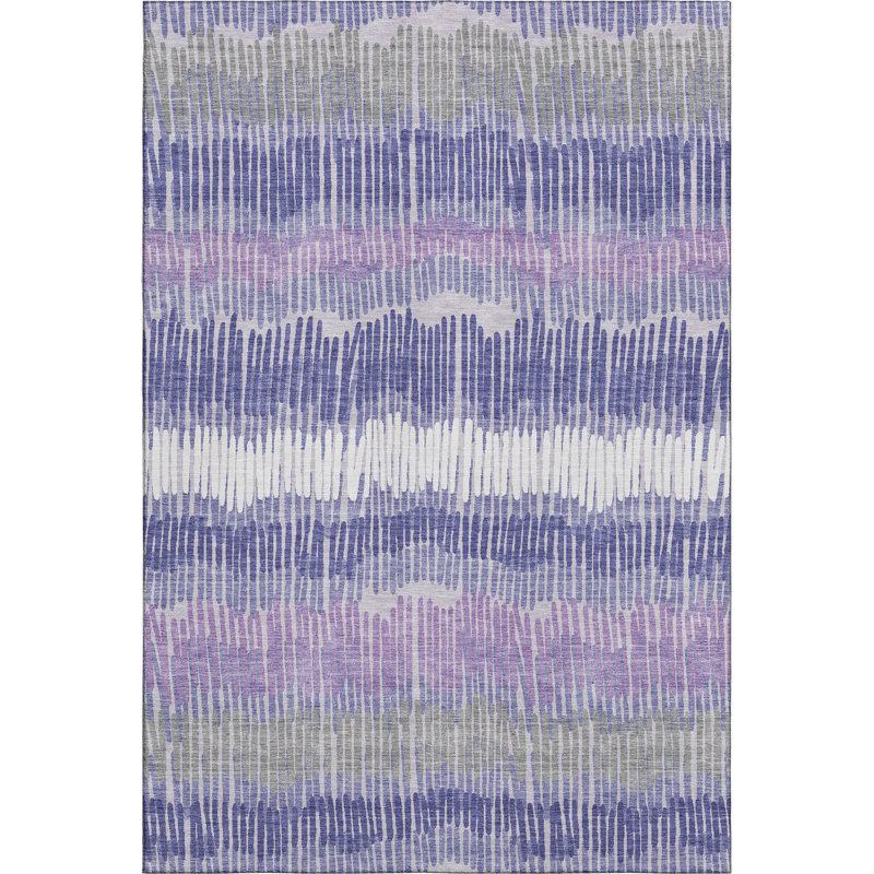 Premium Machine Washable Prisco Purple Rug, Rectangle 2'6" x 3'10"