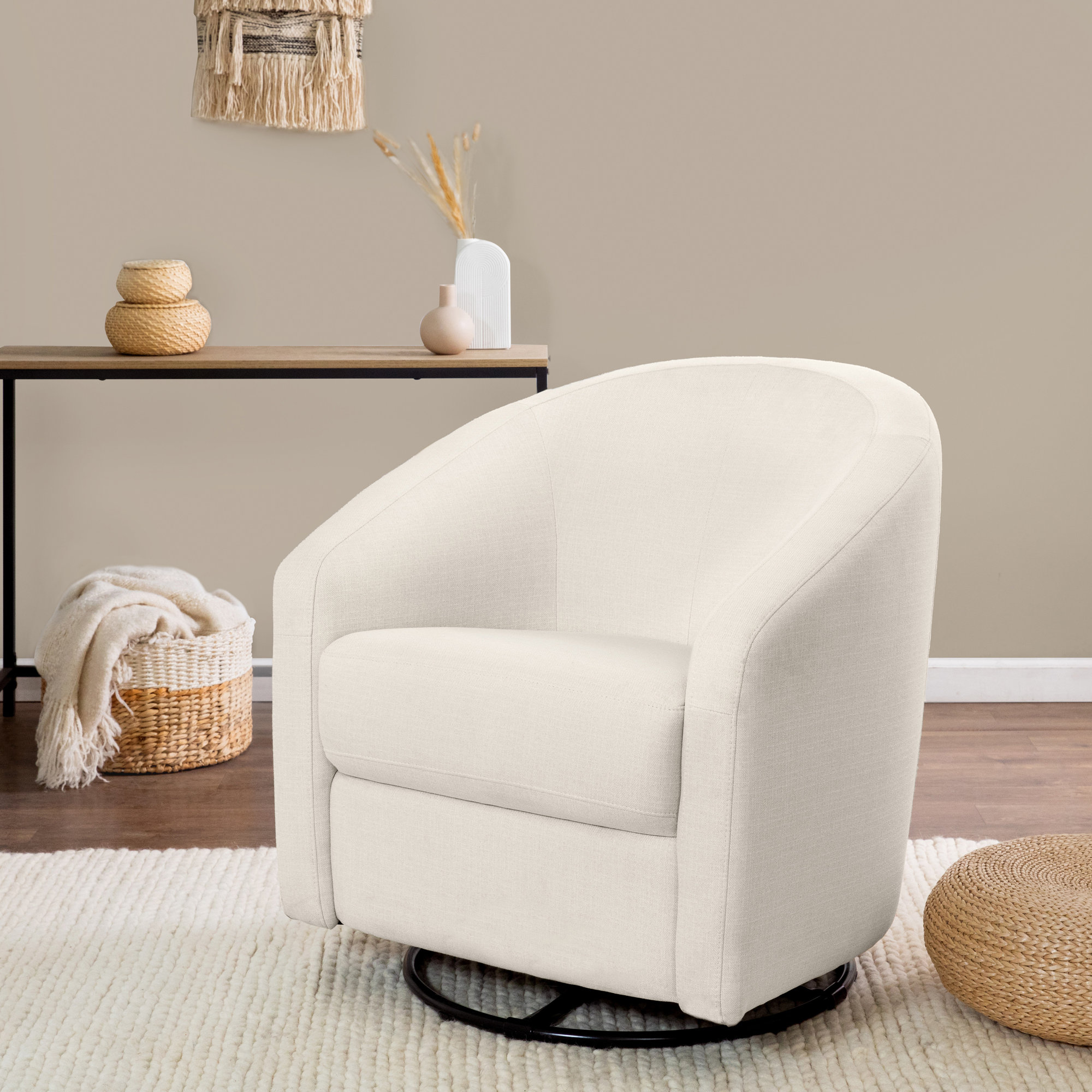 Madison Swivel Glider, Black, Natural