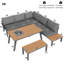 Wicker 7 - Person Garden Lounge Set with Cushions