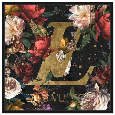 Glam, art floral sur toile noir I par Art Remedy