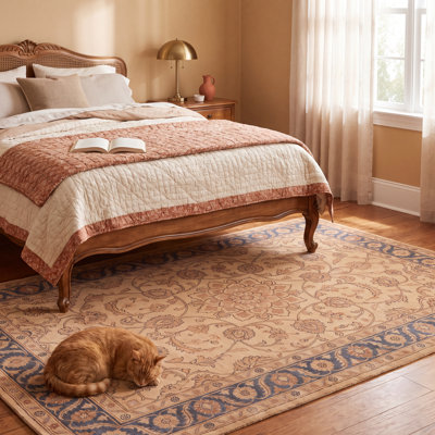 Travertin2 médaillon traditionnel délavé de style persan orange crème doré antidérapant à poils bas intérieur extérieur animaux de compagnie salon chambre à coucher salle à manger vestibule vestibule bureau lavable