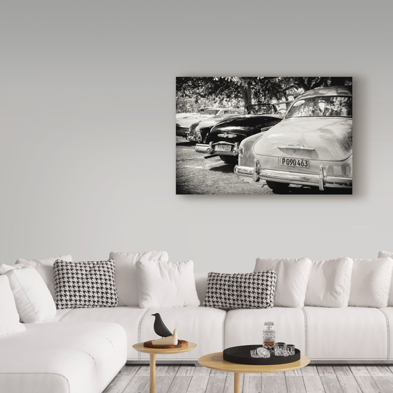 «Retro Vintage Cars» par Cosey, reproduction de photo sur toile tendue, H 12 po x l 19 po