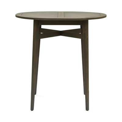 Rustic Style Wood Outdoor Bar Table - For Enhanced Firmness Patio With Slat Top Add A Touch Of To Your Space