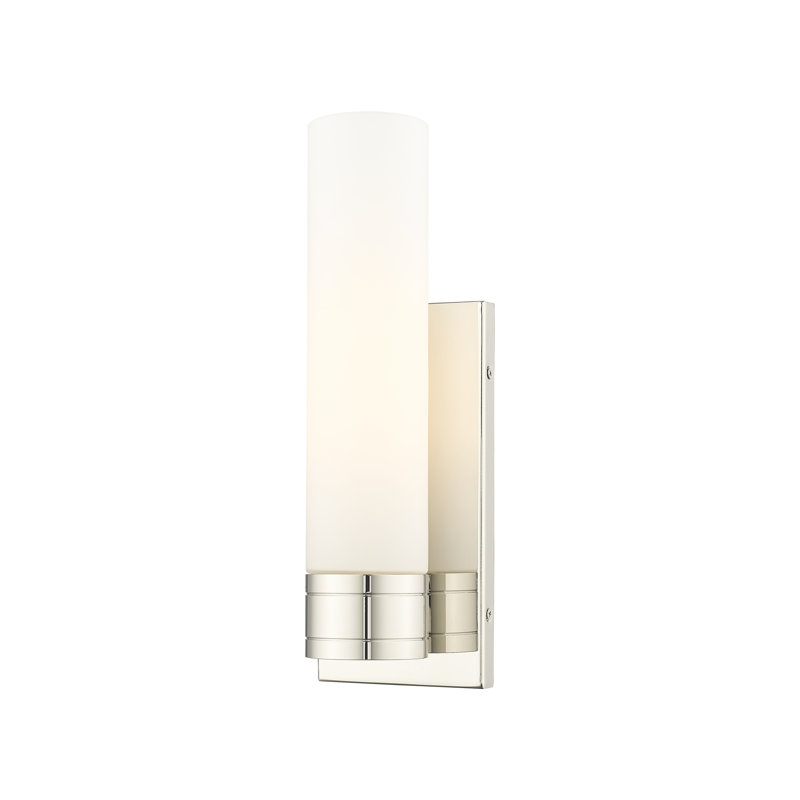 Ballston - Jaxson - 1 Light 5" Sconce with 11"H Shade, Polished Nickel, White