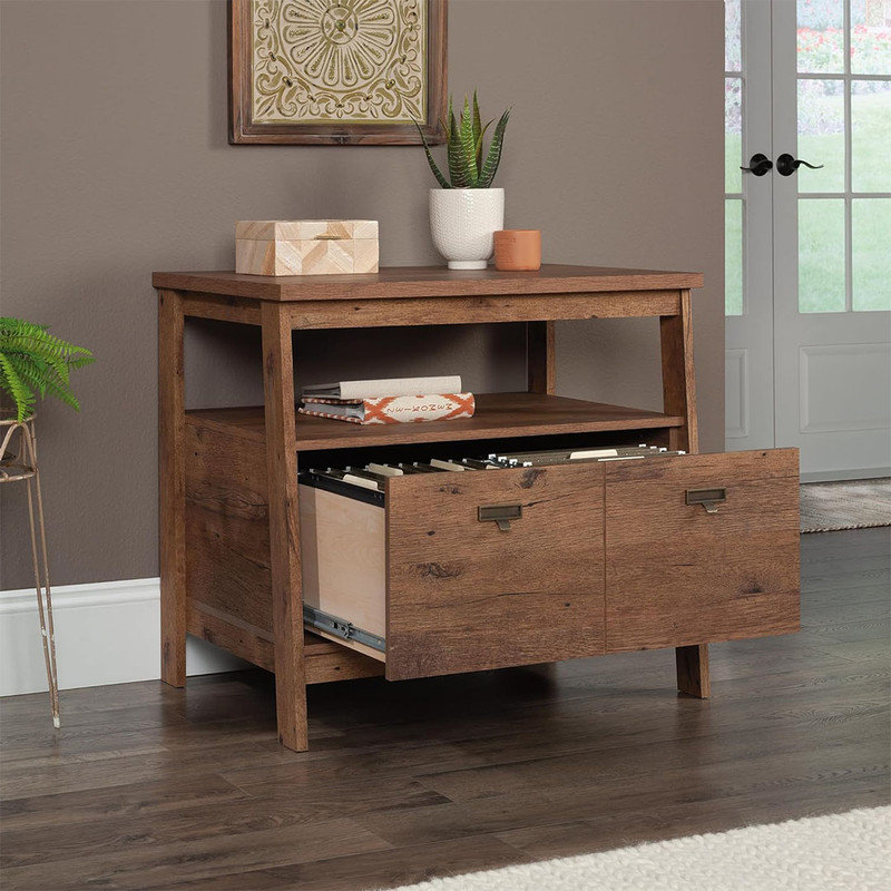Engineered Wood File Storage with Drawers, Lateral File Cabinets for Home Office, Vintage Oak
