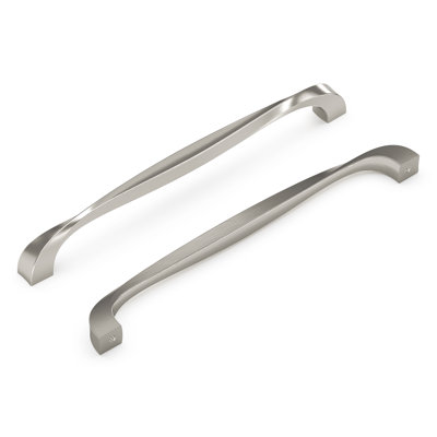 Poignée à poignée Twist Collection - Poignée d'armoire centrale à centrale 8 à 13/16 po Nickel satiné - Quincaillerie transitionnelle pour tiroirs et armoires