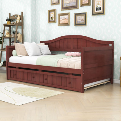 Twin Size Wooden Daybed with Twin Trundle