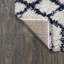 Tapis beige / bleu marine à poils longs Sineu-377614832