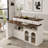 Kitchen Island with Extendable & Rotating Table