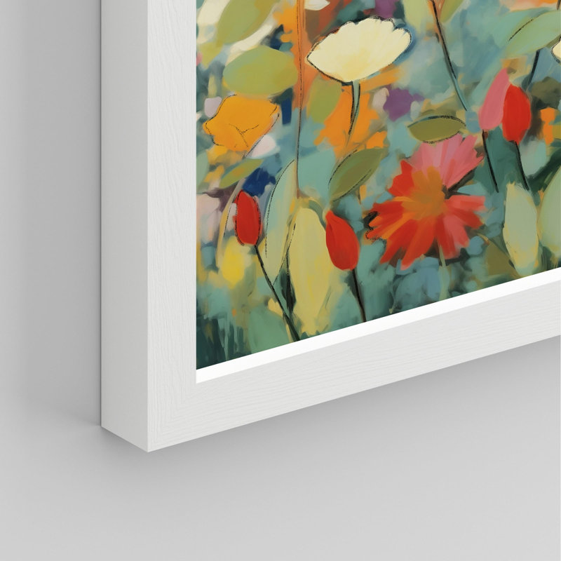 «Wildflower Botanical Colorful» sur papier, Blanc, H 10 po x l 8 po