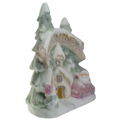 16.5" LED Lighted Glittered Snow-Covered Winter Village Tabletop Decoration