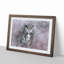 Horned Owl in Pink & Lilac in Abstract - Picture Frame Painting Print on MDF-55763813-55763811