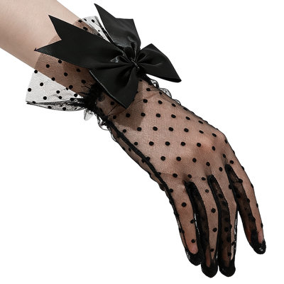 Stretchy Polyester Lace Gloves Set of 8 Wedding Halloween Women Party Accessories