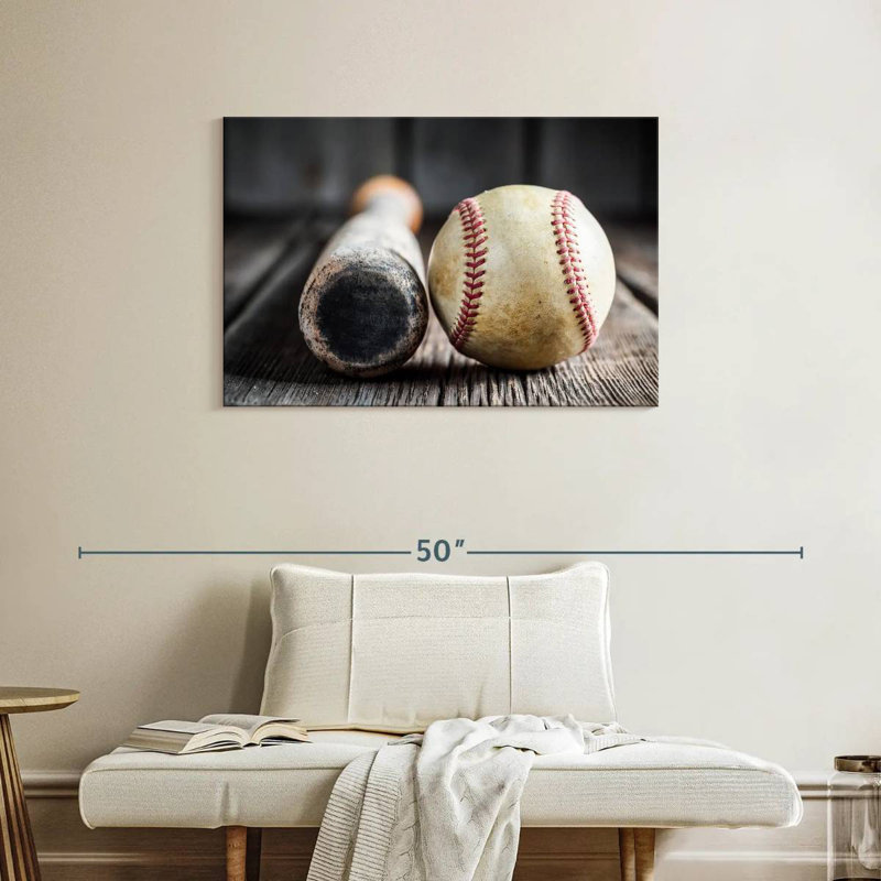 Sireci Bat And Baseball, 24" H x 36" W